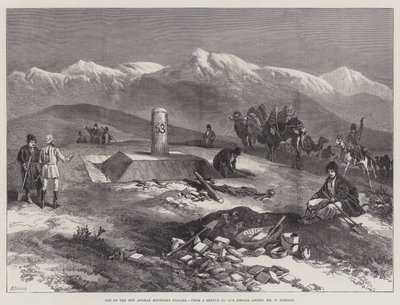 Een van de Nieuwe Afghaanse Grenspalen door William Crimea Simpson